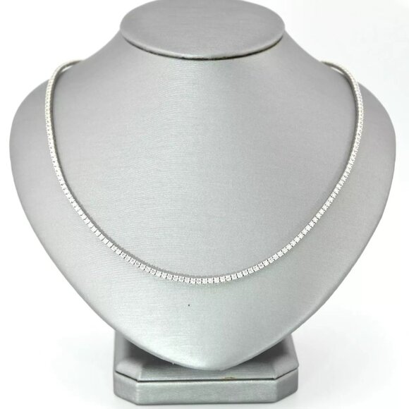14KT White Gold Diamond Tennis Necklace 7.5ct